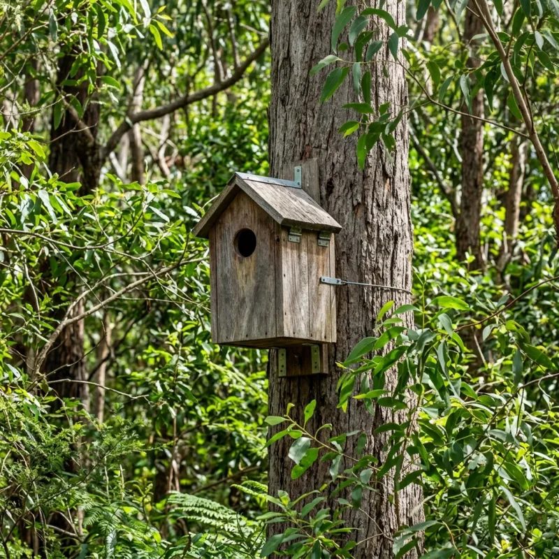 Animal nesting box installed as a humane alternative to a Bedford Road roof cavity