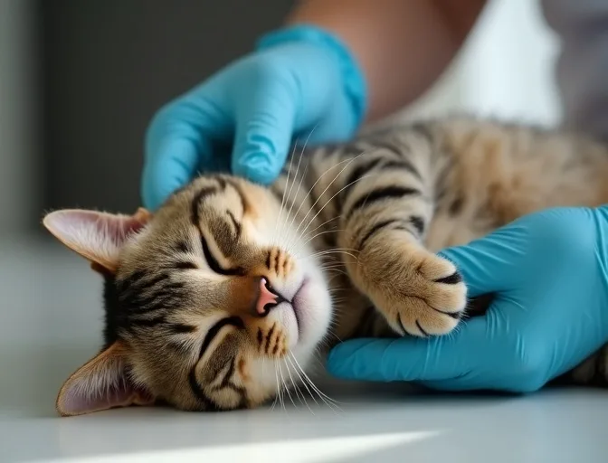Specialist carefully handling a deceased cat with dignity in Bedford Road